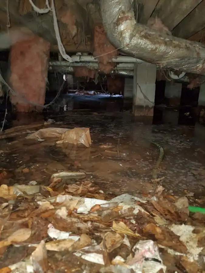 Crawl space flood assessment for Commercial Water Damage Restoration in St. Gabriel